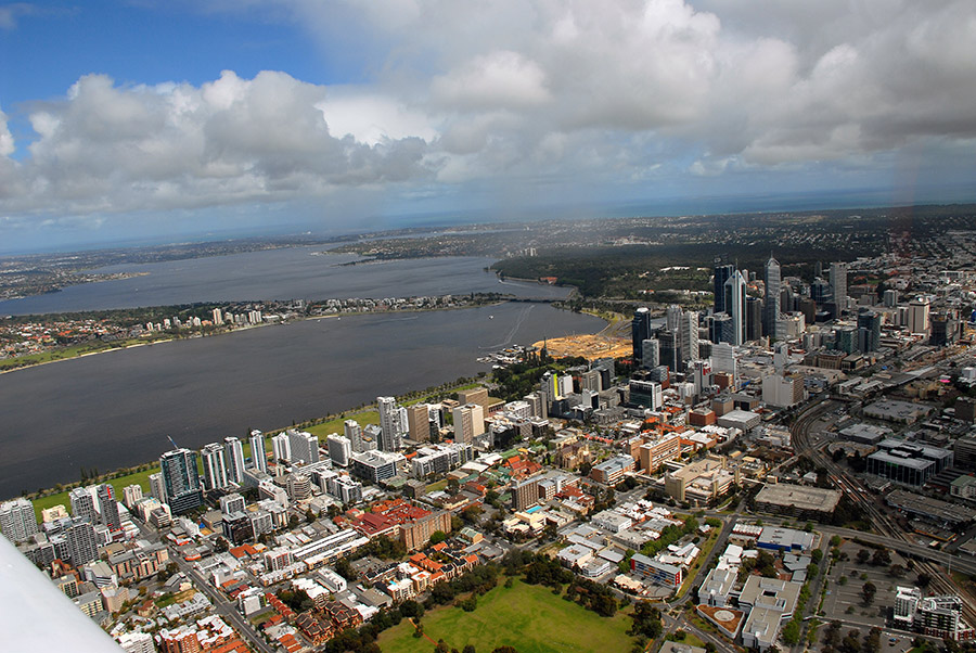 Orbit around Perth city