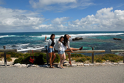 Three girls on the island of Rottnest